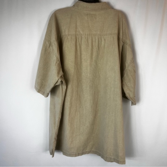 Big Dogs Mens Tan Short Sleeve Button-Up Vintage Shirt Tan Men's Shirt Size: 4X - Picture 10 of 15